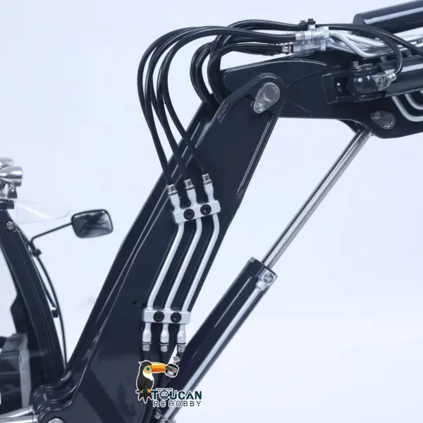 Metal LESU 1/14 RC Hydraulic Excavator MC15 CNC Shell 4 Arms Remote Control Digger 9CH Valves Dual Pumps Quick Released Coupler