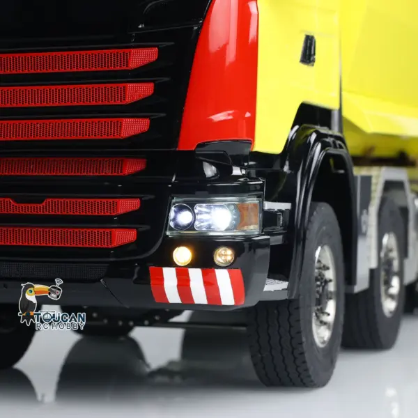 Metal 1/14 8x8 Hydraulic RC Roll Off Dumper Truck Engineering Vehicle Model Differential Lock Axles 3Speed U-shaped High Bucket