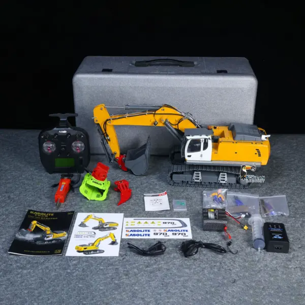 KABOLITE 1/18 K962 100S Remote Control Hydraulic Excavator RC Digger Electric Claw Ripper Hammer Construction Car Machine Toys