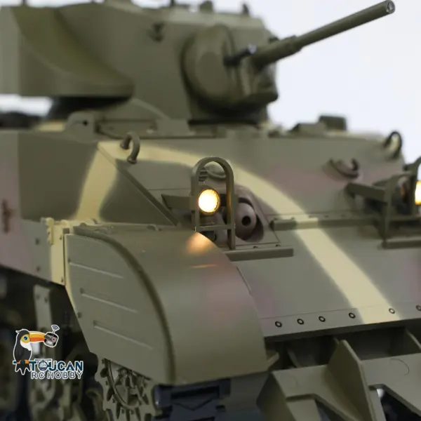 1/16 RC Tank US M5A1 Stuart VI Remote Control RTR Light Tank 360 Smoking Radio System Barrel Recoil Light Flash Two Battery