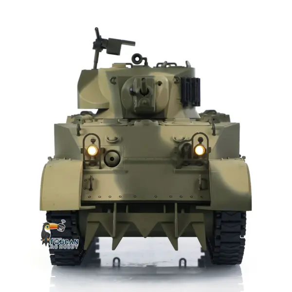 1/16 RC Tank US M5A1 Stuart VI Remote Control RTR Light Tank 360 Smoking Radio System Barrel Recoil Light Flash Two Battery