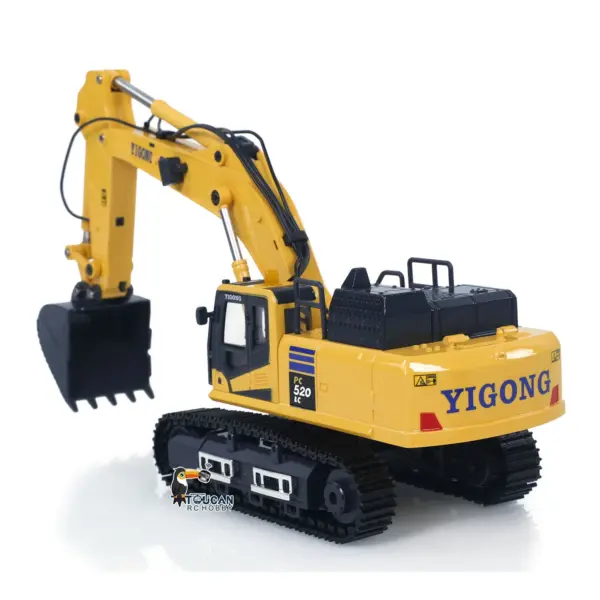 1/50 Mini Plastic RC Excavator Toy PC520 RTR Electric Lifting Wheel Digger N20S Motor Metal Track Bucket Lights Sound Radio Control Battery