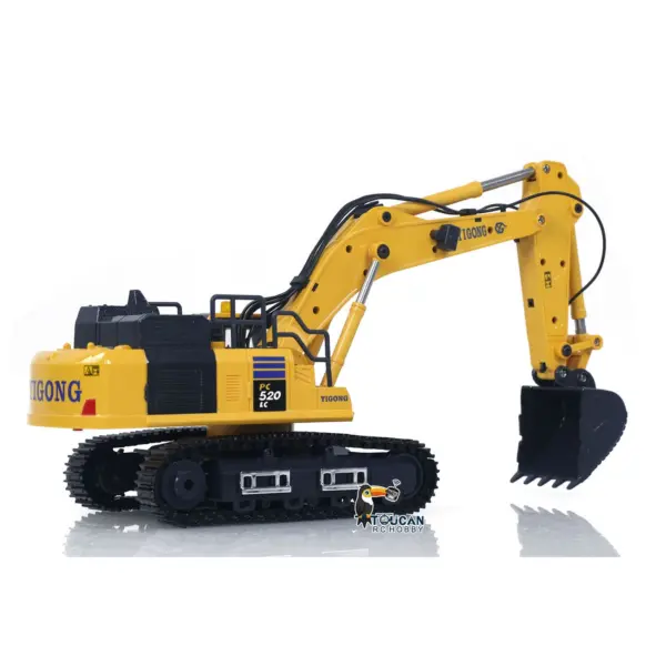1/50 Mini Plastic RC Excavator Toy PC520 RTR Electric Lifting Wheel Digger N20S Motor Metal Track Bucket Lights Sound Radio Control Battery