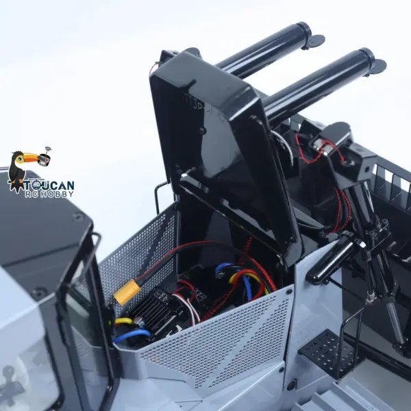1:14 Metal Remote Control Hydraulic Bulldozer JDM-98 Ultra RC Heavy Machine Model Light System Flysky ST8 Radio Sound Battery