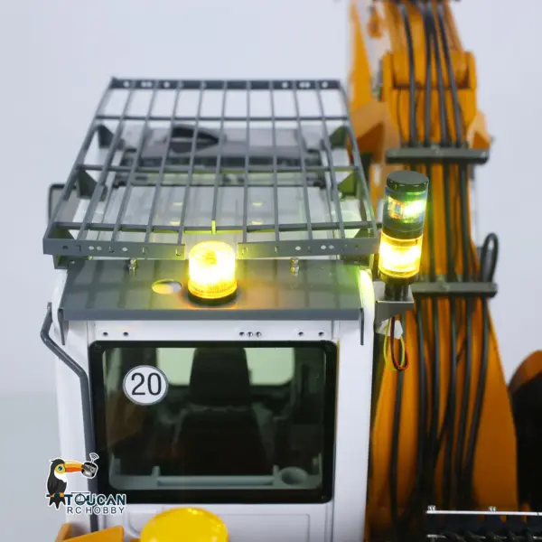1/14 Metal RC Hydraulic Wheeled Excavator LR914 4*4 8ways Valve RTR Digger Toy Axle Lock Flysky PL18EV Lite Light Sound Mudguard Manual Quick Release Tail hook