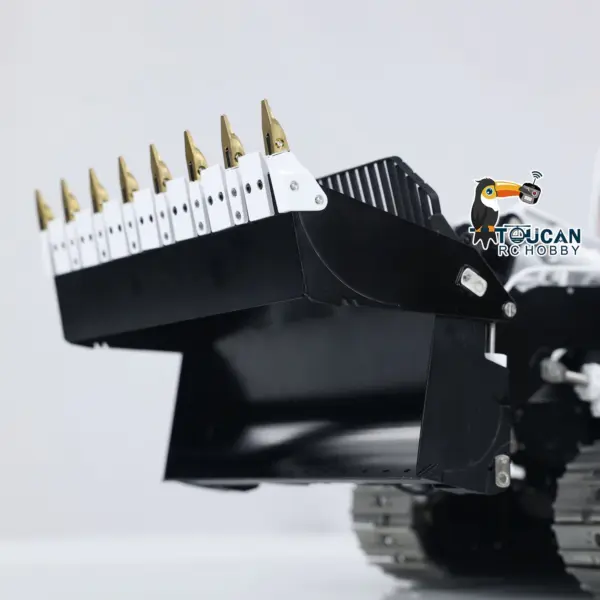 LESU 1:14 RC Hydraulic Tracked Loader AOUE 973K Car Openable Bucket Rear Plow Metal Tracks Sprockets Powerful Good Performance