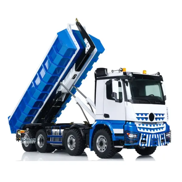 LESU 1/14 8x8 3348 Hydraulic RC Dump Truck RTR Remote Control Roll Off Dumper Simulation Vehicle Model 2-Speed Differential Lock