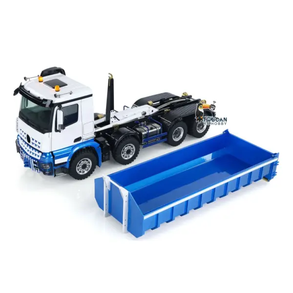 LESU 1/14 8x8 3348 Hydraulic RC Dump Truck RTR Remote Control Roll Off Dumper Simulation Vehicle Model 2-Speed Differential Lock