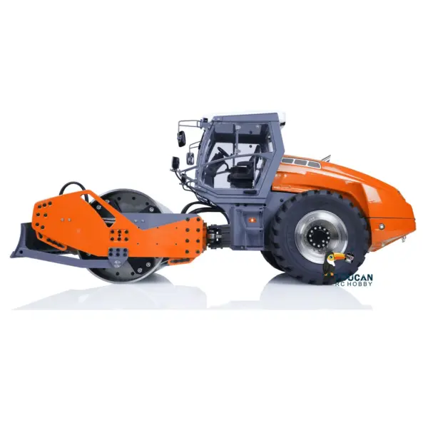 1/14 LESU Aoue-H13i RC Hydraulic Road Roller Orange Electric Assembled Engineering Metal Vehicle Sound Light System PL18EVLite