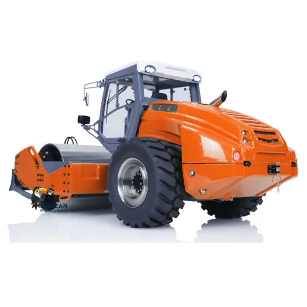 1/14 LESU Aoue-H13i RC Hydraulic Road Roller Orange Electric Assembled Engineering Metal Vehicle Sound Light System PL18EVLite