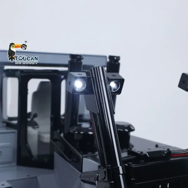 1:14 Metal Remote Control Hydraulic Bulldozer JDM-98 Ultra RC Heavy Machine Model Light System Flysky ST8 Radio Sound Battery
