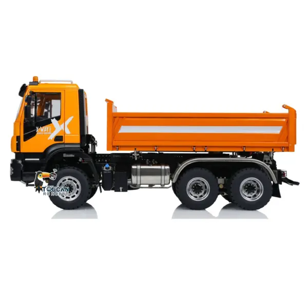 Customized LESU Metal 6x6 1/14 RC Hydraulic Equipment Dumper Car 3-way Radio Controlled Dump Truck Construction Vehicle DIY Model