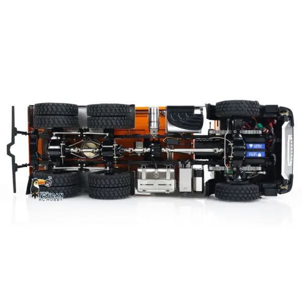 Customized LESU Metal 6x6 1/14 RC Hydraulic Equipment Dumper Car 3-way Radio Controlled Dump Truck Construction Vehicle DIY Model
