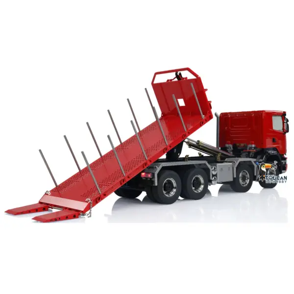 1/14 8x8 RC Hydraulic Equipment Radio Controlled Roll Off Dumper Trucks Full Dump Truck U-shaped Short High Bucket Timber Flatbed