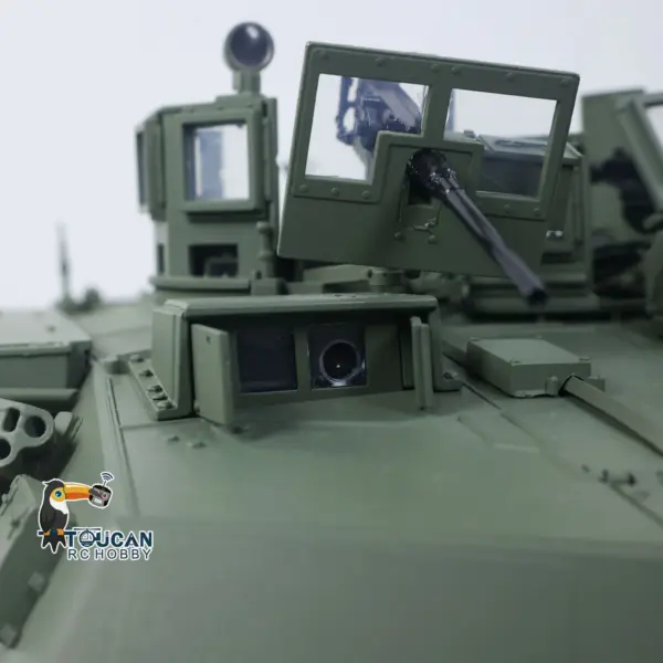 TUSK I TOUCAN 1:16 Metal M1A2 Abrams RC Tank 360 Turret Rotation IR Barrel Elevation Recoil Dual Smoke Units Electric Periscope