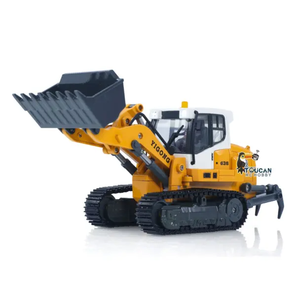 LR636 1/50 RC Tracked Loader Electric Lifting Radio Control Model Vehicle Metal Openable Bucket Tracks Ripper Soil Loosening Hook