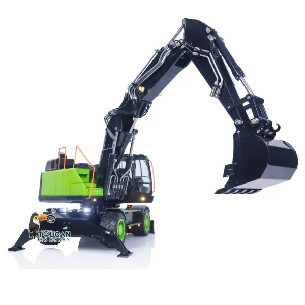 1/14 Metal EC380 MTModel RC Excavator Hydraulic Wheeled Radio Control Engineering Vehicle Grab Tiltable Clamshell Bucket
