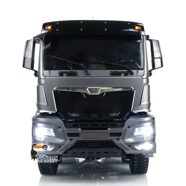 1:14 Scale Hydraulic 8x8 RC Tipper Truck Radio Control Dump Truck Metal Cabin Shell Differential Lock 2speed Sound Light Assembled Painted