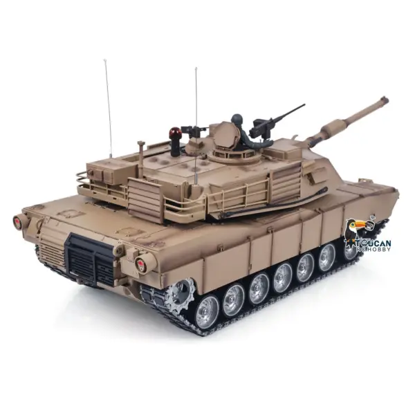 1/16 RC Main Battle Tank Abrams M1A2 Metal Chassis Wheels Steel Gearbox Turret 360 Rotation Barrel Recoil Elevation Battery