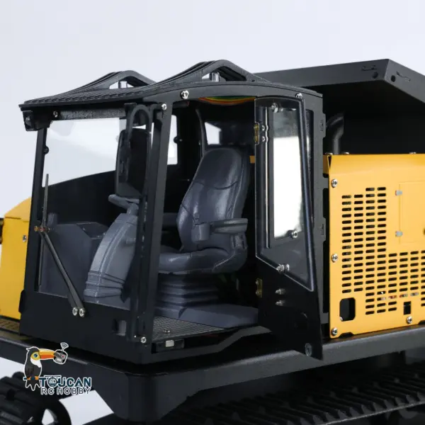 WKLC Metal 1/14 RC Hydraulic Crawler Dump Truck T14R Radio Controlled Tracked Tipper RTR Construction Vehicle ST8 Light Sound Battery