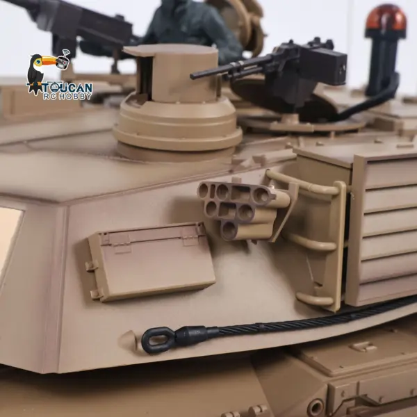1/16 RC Main Battle Tank Abrams M1A2 Metal Chassis Wheels Steel Gearbox Turret 360 Rotation Barrel Recoil Elevation Battery