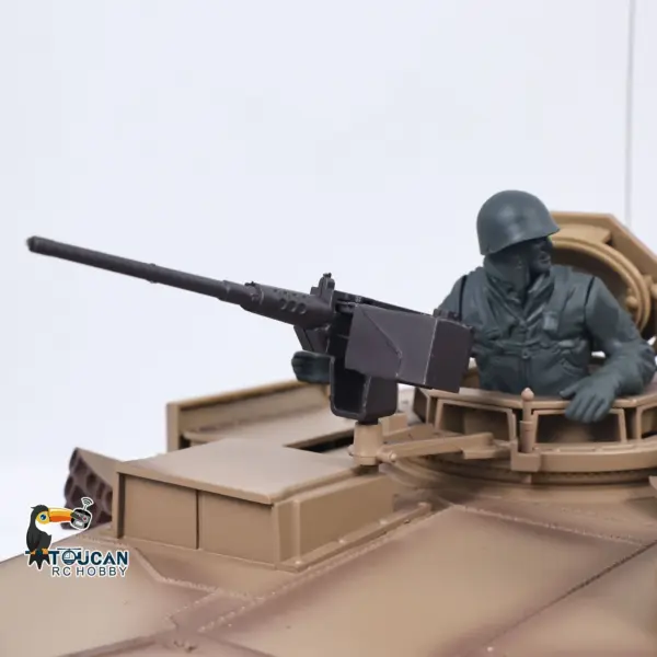 1/16 RC Main Battle Tank Abrams M1A2 Metal Chassis Wheels Steel Gearbox Turret 360 Rotation Barrel Recoil Elevation Battery