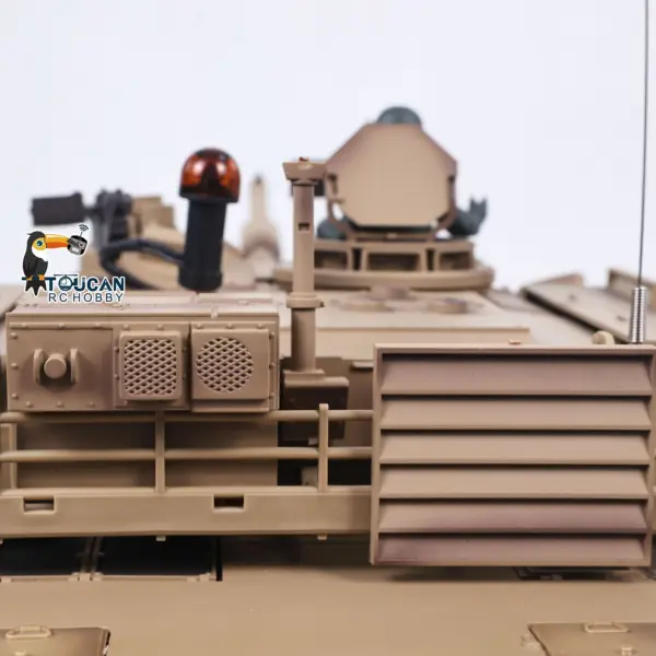 1/16 RC Main Battle Tank Abrams M1A2 Metal Chassis Wheels Steel Gearbox Turret 360 Rotation Barrel Recoil Elevation Battery