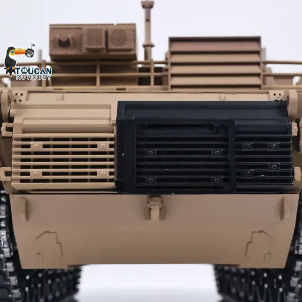 1/16 RC Main Battle Tank Abrams M1A2 Metal Chassis Wheels Steel Gearbox Turret 360 Rotation Barrel Recoil Elevation Battery