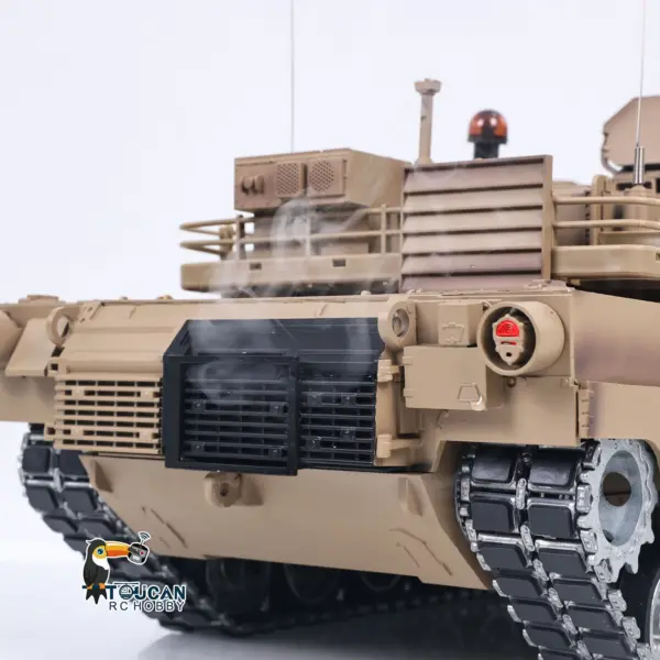 1/16 RC Main Battle Tank Abrams M1A2 Metal Chassis Wheels Steel Gearbox Turret 360 Rotation Barrel Recoil Elevation Battery