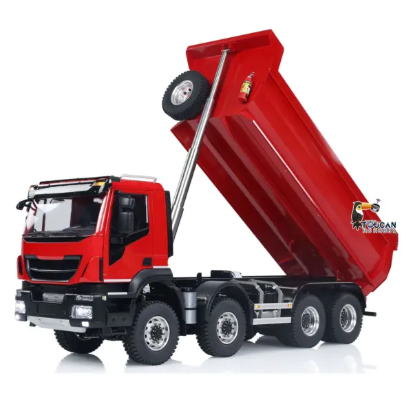 1/14 8x8 Metal Hydraulic RC Dump Truck Remote Control Tipper Car Sound Lights Assembled Painted Model ESC Motor Servo