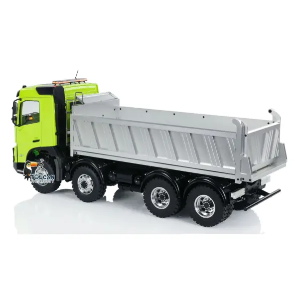 LESU 1/14 RTR RC Hydraulic Dump Truck FMX Cabin 8X8 Metal Chassis Dumper Assembled and Painted Light Sound System FS I6S