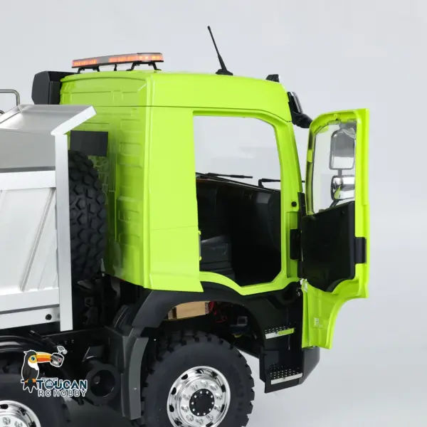 LESU 1/14 RTR RC Hydraulic Dump Truck FMX Cabin 8X8 Metal Chassis Dumper Assembled and Painted Light Sound System FS I6S