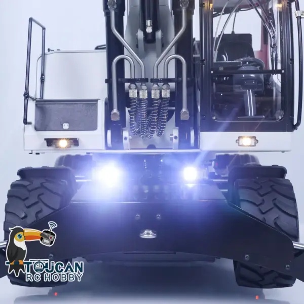 1/14 3-arms RC Hydraulic Excavator R946 Wheeled Metal Remote Control Digger Hobby Model Grab Ripper Tiltable Clamshell Bucket