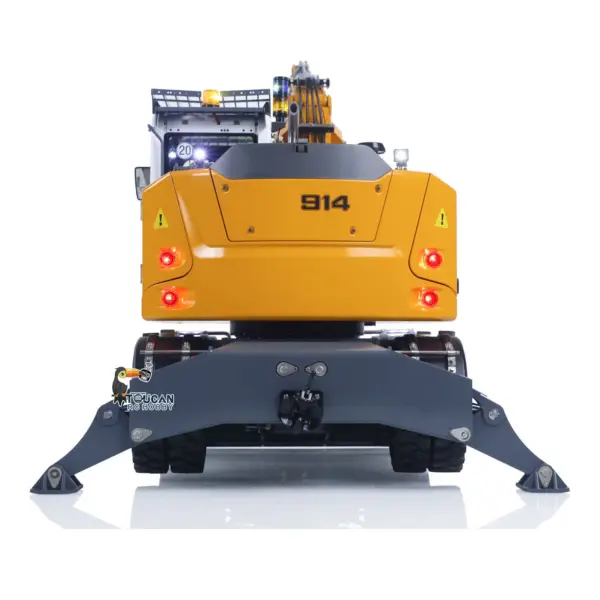 1/14 RC Hydraulic Wheeled Excavator LR914 8-ways Valve RTR Metal Remote Control 4*4 Digger Model Axle Lock Flysky PL18EV Lite
