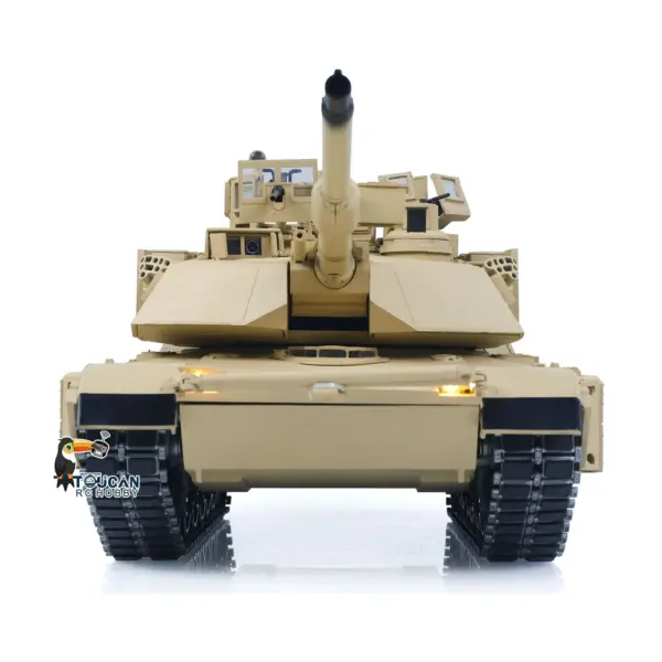 TOUCAN 1/16 Metal RC Tank M1A2 Abrams IR Dual Current Driving Gearbox Barrel Recoil Elevation 360 Turret Rotation Smoke RTR