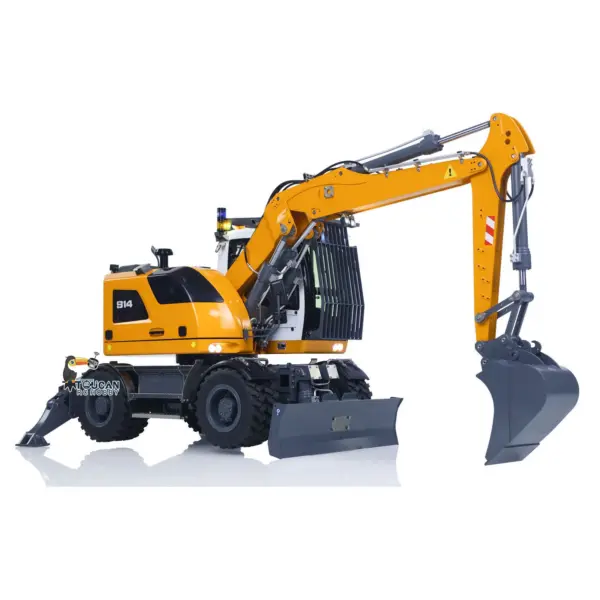 1/14 RC Hydraulic Wheeled Excavator LR914 8-ways Valve RTR Metal Remote Control 4*4 Digger Model Axle Lock Flysky PL18EV Lite