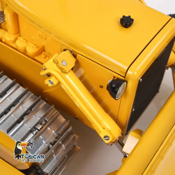 Metal 1/14 RC Bulldozer D7 Remote Control Dozer Model Hydraulic Construction Vehicles Truck Flysky Radio CNC Light Sound Battery