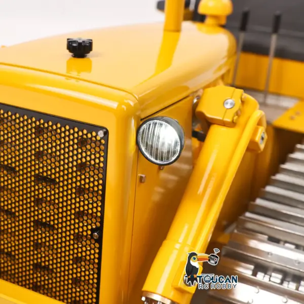 Metal 1/14 RC Bulldozer D7 Remote Control Dozer Model Hydraulic Construction Vehicles Truck Flysky Radio CNC Light Sound Battery