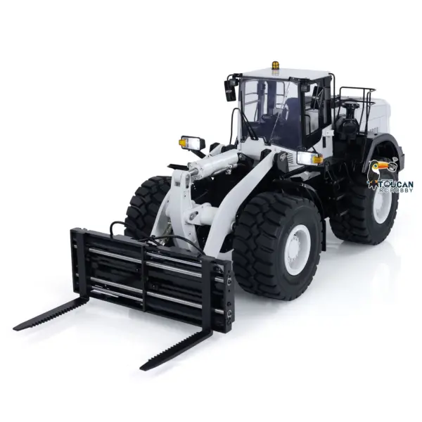 1/14 RC Metal Hydraulic Loader WA480 Remote Control Construction Heavy Machine Quick Coupler Fork Bucket Light Sound ST8 Radio