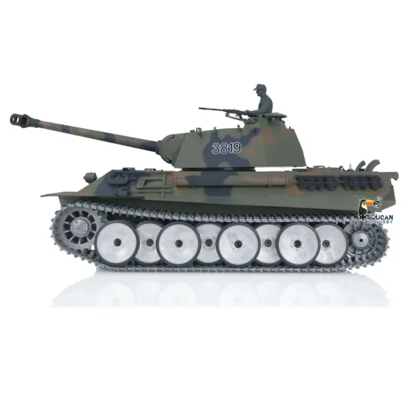 Henglong 1/16 Customized RC Tank 7.0 German Panther Tank 3819 w/ 360Degrees Rotating Turret Metal Tracks Idler Sproket Road Wheels