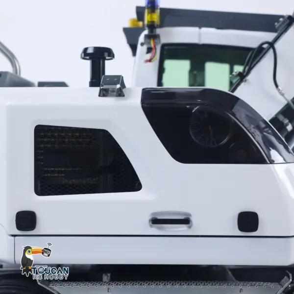 1/14 Metal RC Hydraulic Wheeled Excavator LR914 4*4 8ways Valve RTR Digger Toy Axle Lock Flysky PL18EV Lite Light Sound Mudguard Manual Quick Release Tail hook