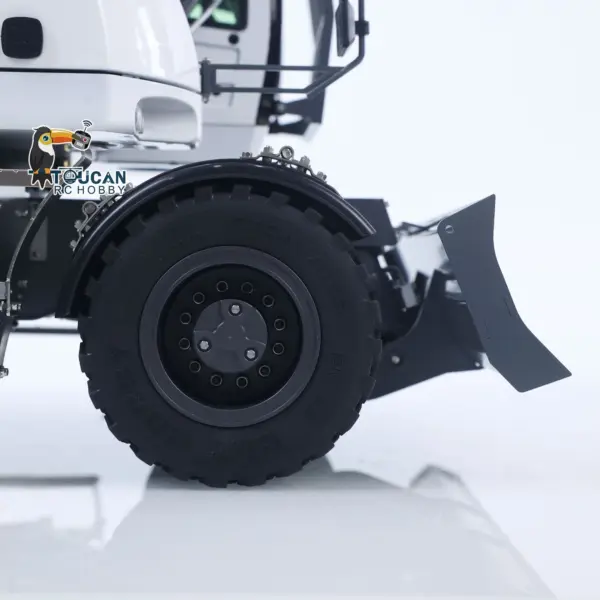 1:14 Metal RC Hydraulic Wheeled Excavator LR914 4*4 3-arms Digger Engineering Vehicle RTR Axle Lock Upgrade Brushless Motor 8-ways Valve PL18EV Lite Radio Controller Light Sound