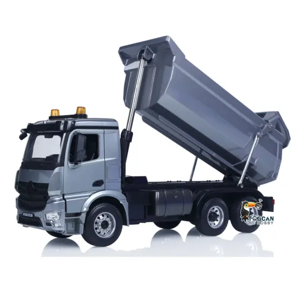 DoubleE 1/20 6X6 Metal RC Dump Truck E590 003 Electric Lifting Remote Control Tipper Car Model Metal Gears Sounds Lights Battery Motor Radio System RTR