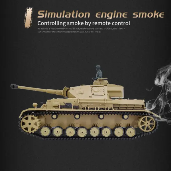 Henglong 3859 1/16 7.0 Plastic German Panzer IV F2 RTR RC Tank Model BB Infrared Combat System Steel Gearbox 1800mah Battery