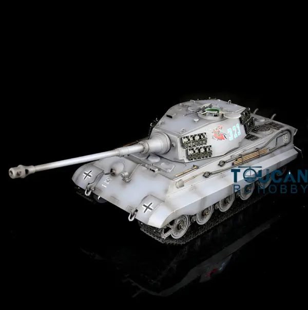 Henglong 1/16 Radio Control Tank 7.0 King Tiger RC Tank 3888A w/ FPV Barrel Recoil 360Degrees Rotating Turret Metal Road Wheels Smoking