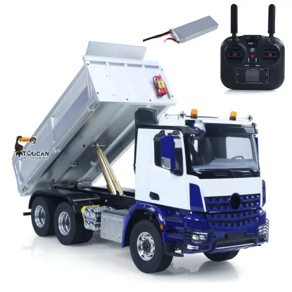 6X6 Metal Chassis RTR 1/14 Radio Controlled Hydraulic Tipper RC Dump Truck NO Lock Light Sound Radio Battery Construction Car