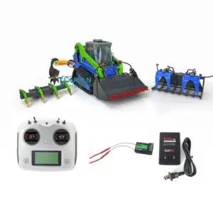 Customized LESU 1/14 Aoue LT5 Hydraulic Tracked Skid-Steer RC Loader Gripper Scarifier Assembled Painted Rotate Lamp Charger Batterey I6s