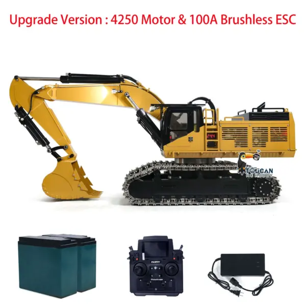 TOUCAN 1/8 385CF Metal Hydraulic RC Excavator RTR 150KG Heavy Duty Remote Control Diggers Ready to Run Upgraded Version Models