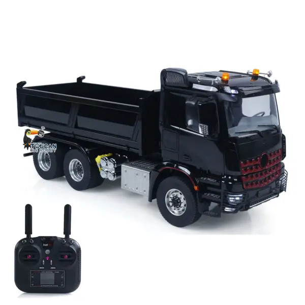 MDMODEL 3348 6x6 Metal Chassis 1/14 RC Hydraulic Dump Truck Remote Control Tipper 2Speed Gearbox Light Sound HotRC Radio