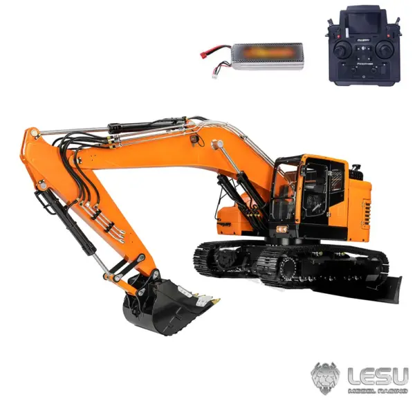 Metal LESU 1/14 RC Hydraulic Equipment Excavator ET26B 2 Arms Remote Controlled Digger DIY Car Assembled Painted Model